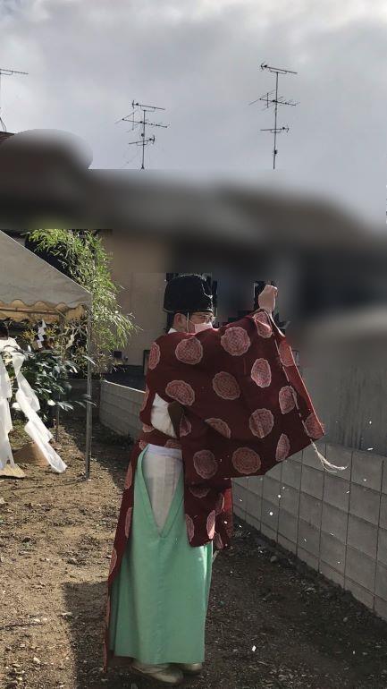 地鎮祭の様子　神主様